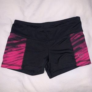 black and pink compression shorts